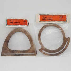 VTG Craft Supplies Purse Bag Handles by Wang's NIB 1970s Bobo Plastic Marble Eff